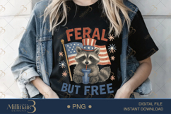Feral But Free PNG|Funny 4th of July Clipart for Sublimation Product Image 2