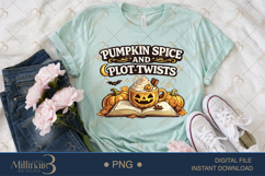 Pumpkin Spice and Plot Twists PNG, Cozy Fall Book Lover Desi Product Image 2