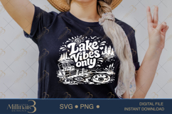 Lake Vibes Only SVG PNG, Funny Lake Vacation Shirt Design, S Product Image 2