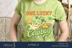One Lucky Cowboy PNG, St Patricks Day Cowboy Hat With Shamro Product Image 2