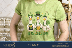 Lucky Duck St Patricks Day PNG, Cute Irish Duck Clipart Product Image 2