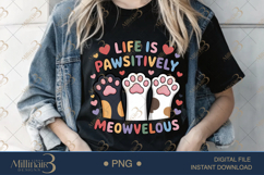 Life is Pawsitively Meowvelous PNG | Cute Cat Paws Clipart Product Image 2