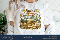 Smore Fun with Family PNG, Cute Camping Sublimation Design w Product Image 2