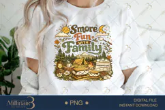 Smore Fun with Family PNG, Cute Camping Sublimation Design w Product Image 2