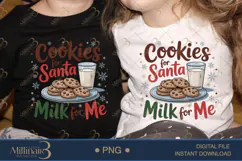 Cookies for Santa Milk for Me PNG | Cute Christmas Cookie Product Image 2