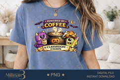 Powered By Coffee And Classroom Chaos PNG, Funny Halloween Product Image 2