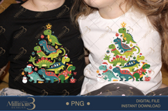 Cute Dinosaur Christmas Tree PNG | Funny Dino Holiday Clipar Product Image 2