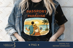 Passport And Paradise PNG Romantic Beach Couple Travel Desig Product Image 2