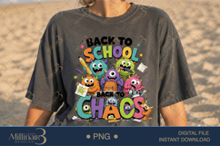 Back to School Back to Chaos PNG, Funny Teacher Back to Scho Product Image 2