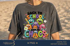 Back to School Back to Chaos PNG, Funny Teacher Back to Scho Product Image 2