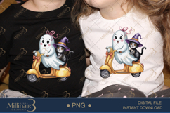 Halloween Ghost Cat Kids PNG |Cute Spooky Kitty Design Product Image 2