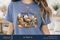 Home Is My Happy Place PNG, Cozy Possum Homebody Sublimation Product Image 2