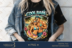 Cool Babe PNG Summer Beach Couple Design, Trendy Tropical Gi Product Image 2