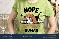 Nope Not Today Human PNG | Lazy Beagle Dog Clipart Product Image 2