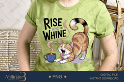 Rise and Whine PNG | Cute Coffee &amp; Cat Clipart | Orange Tabb Product Image 2