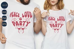 Peace Love and Party  SVG PNG Sublimation|Marriage Svg Product Image 2