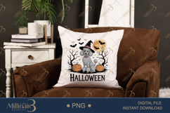 Cute Halloween Poodle PNG |Cute Dog in Witch Hat with Pumpki Product Image 3