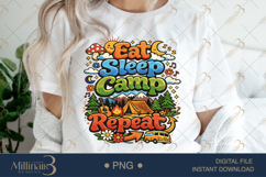 Eat Sleep Camp Repeat PNG, Camping Sublimation Design, Tent Product Image 2