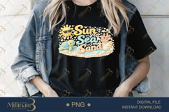 Sun Sea Sand PNG, Crochet Beach Sublimation Design, Cute Tur Product Image 2