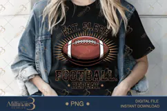 Eat Sleep Football Repeat PNG | Game Day Clipart for Sublima Product Image 2