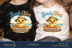 Sandy Toes Tiny Soul PNG Cute Baby Chick Beach Design, Kids Product Image 2