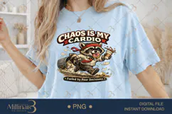 Funny Chaos Is My Cardio PNG, Raccoon Sublimation Design, Fu Product Image 2