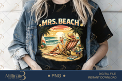 Mrs Beach PNG Bride Summer Vacation Design, Tropical Sunset Product Image 2