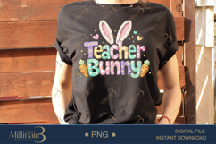 Teacher Bunny PNG, Crochet Easter Teacher Sublimation Design Product Image 2