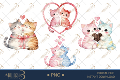 Cute Cat Valentine Clipart Set Product Image 1