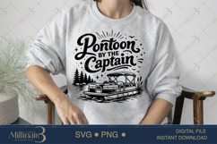 Pontoon Captain SVG PNG, Funny Lake Boat Shirt Design, Summe Product Image 3