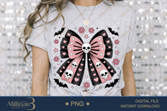 Bow Coquette Stay Spooky Skeleton | Halloween Cat Reading Product Image 3
