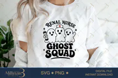 Renal Nurse Ghost Squad SVG PNG, Funny Halloween Renal Nurse Product Image 3