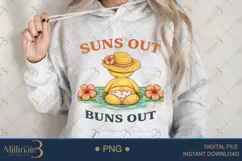 Suns Out Buns Out PNG Funny Summer Duck Clipart | Cute Beach Product Image 3