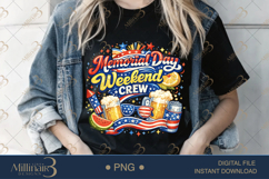 Memorial Day Weekend Crew PNG, Patriotic Party Sublimation Product Image 3
