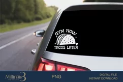 Gym Now Tacos Later SVG PNG Sublimation|Workout Gym Fitness Product Image 3