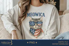Meowica 4th of July Cute Patriotic Cat |Funny 4th of July Product Image 3