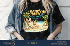 Sandy Toes Teacher Mode PNG Cute Teacher Summer Clipart Product Image 3