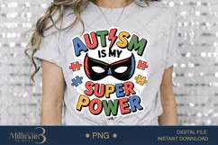 Autism Is My Super Power PNG | Puzzle Piece Autism Awareness Product Image 3