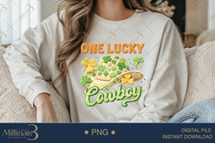 One Lucky Cowboy PNG, St Patricks Day Cowboy Hat With Shamro Product Image 3