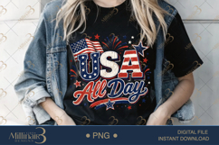 USA All Day PNG, Patriotic Fourth of July Sublimation Design Product Image 3