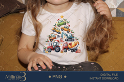 Christmas Tree Construction Trucks PNG | Cute Cars Christmas Product Image 3