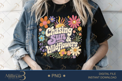 Chasing Sun and Wildflowers PNG, Watercolor Floral Boho Desi Product Image 3
