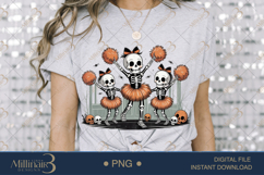 Cheerleader Skeletons Halloween PNG| Halloween Cat Reading Product Image 3