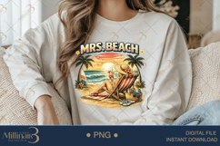Mrs Beach PNG Bride Summer Vacation Design, Tropical Sunset Product Image 3