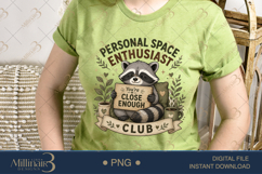 Introvert Space Enthusiast Club PNG, Funny Introvert Raccoon Product Image 3
