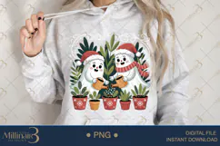 Christmas Ghost Clipart PNG | Cute Watering Plant Ghosts Product Image 3