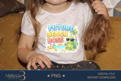 Future Beach Boss PNG Cute Kids Summer Shirt Design, Turtle Product Image 3