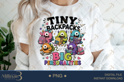 Tiny Backpacks Big Personalities PNG, Funny Teacher Back to Product Image 3