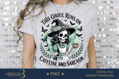 Halloween Skeleton Cafeine And Sarcasm \Halloween Coffee PNG Product Image 3