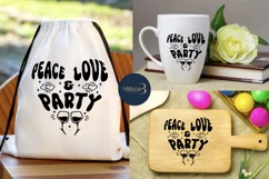 Peace Love and Party  SVG PNG Sublimation|Marriage Svg Product Image 3
